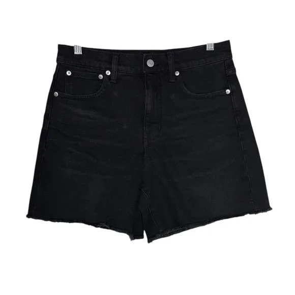 J. Crew Mid-Length Denim Shorts Black Size 27 Jean Shorts Stretchy - Picture 1 of 11